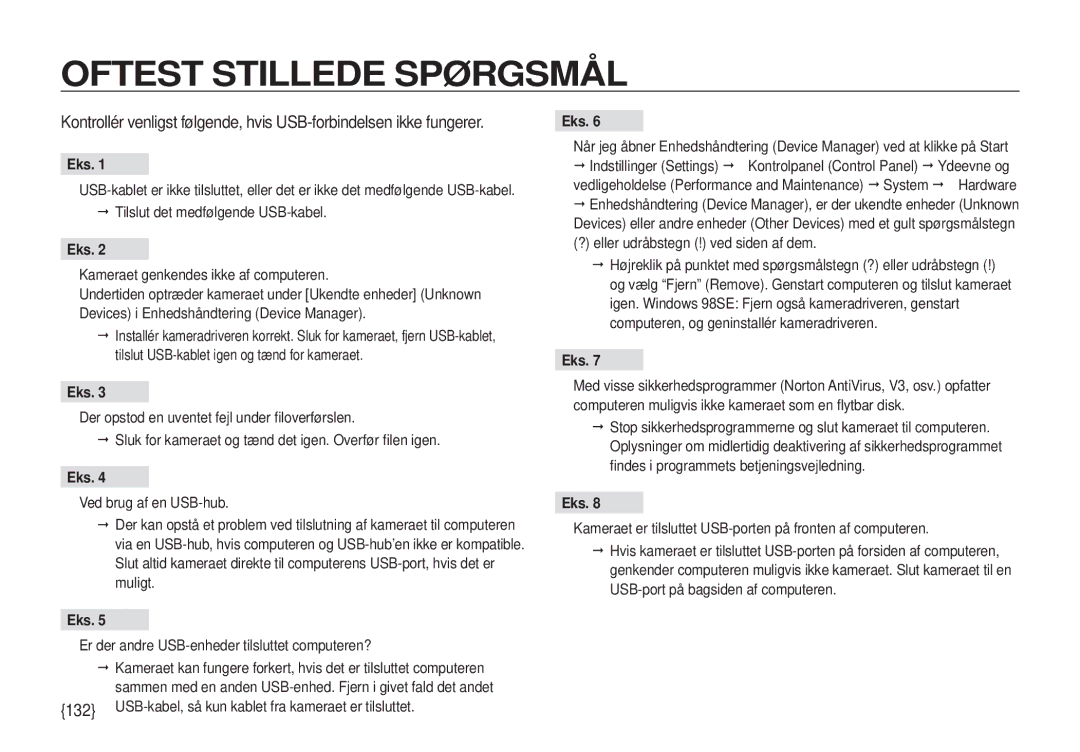 Samsung EC-I100ZSBA/E3 manual Eks,  Tilslut det medfølgende USB-kabel, Er der andre USB-enheder tilsluttet computeren? 