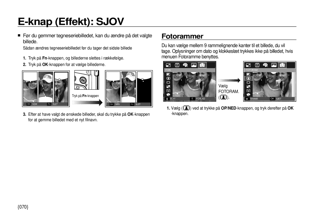 Samsung EC-I100ZBBA/E3, EC-I100ZGBA/E3, EC-I100ZSBA/E3, EC-I100ZRBA/E3 manual Fotorammer, 070 