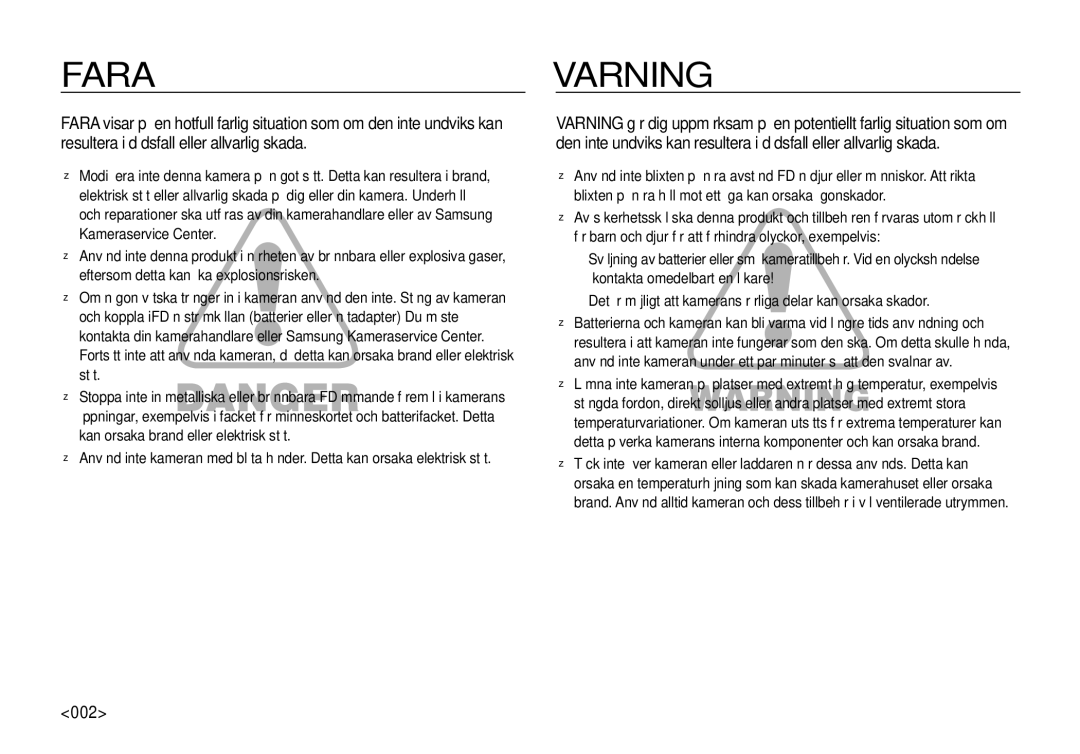 Samsung EC-I100ZBBA/E3, EC-I100ZGBA/E3, EC-I100ZSBA/E3, EC-I100ZRBA/E3 manual Fara, 002 