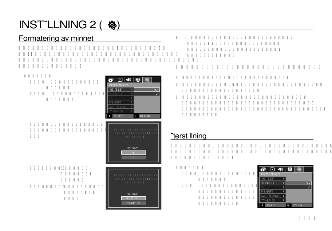 Samsung EC-I100ZRBA/E3 Formatering av minnet, Återställning, Du ska köra Formatera på minneskortet i följande lägen, 089 