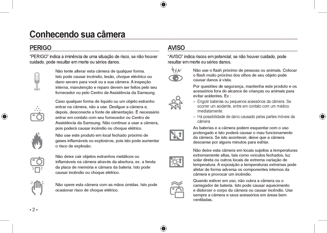 Samsung EC-I100ZSBA/RU, EC-I100ZGBA/E3, EC-I100ZSBA/FR, EC-I100ZGBA/FR, EC-I100ZSBA/E3, EC-I100ZRBA/E3 manual Perigo, Aviso 