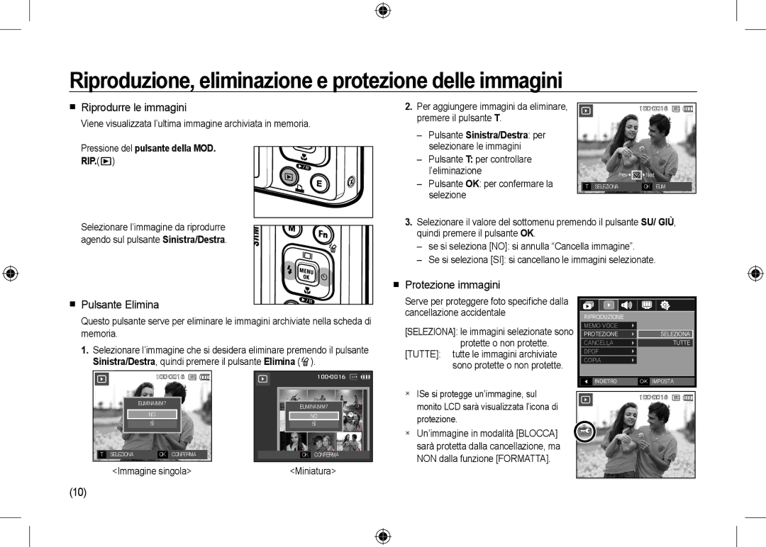 Samsung EC-I100ZNWB/RU, EC-I100ZGBA/E3 Riproduzione, eliminazione e protezione delle immagini,  Riprodurre le immagini 