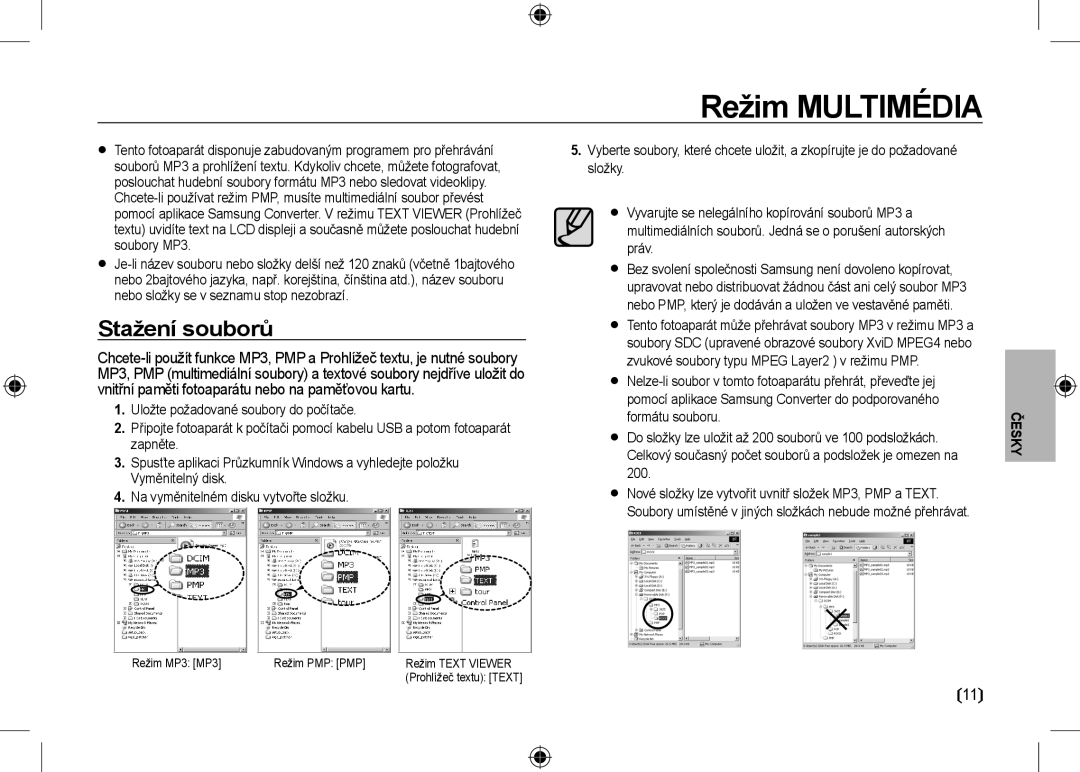 Samsung EC-I100ZBBA/IT, EC-I100ZGBA/E3, EC-I100ZSBA/FR, EC-I100ZGBA/FR, EC-I100ZSBA/E3 manual Režim Multimédia, Stažení souborů 