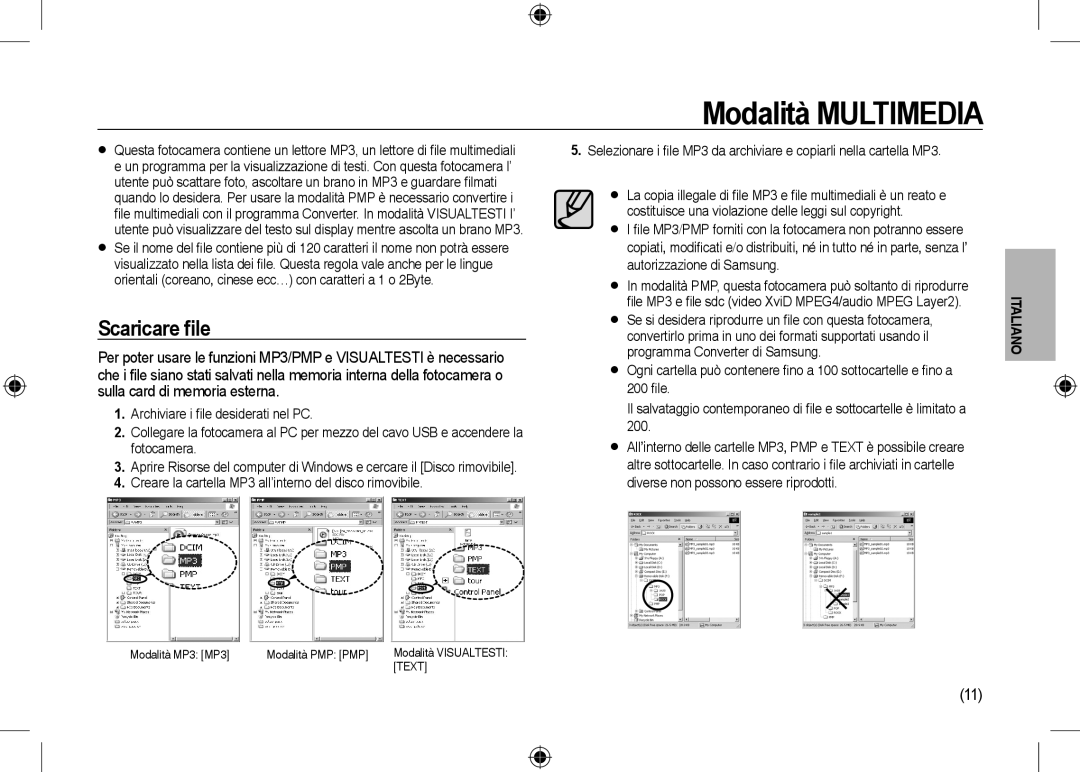 Samsung EC-I100ZRBA/FR, EC-I100ZGBA/E3, EC-I100ZSBA/FR, EC-I100ZGBA/FR, EC-I100ZSBA/E3 Modalità Multimedia, Scaricare ﬁle 