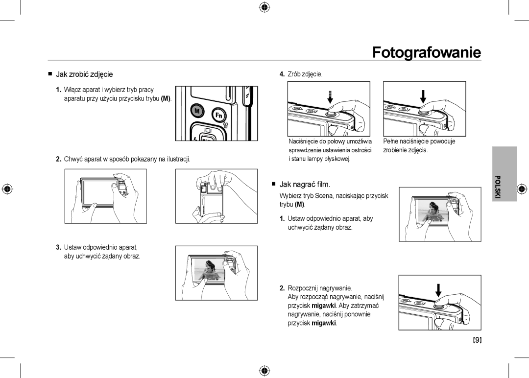 Samsung EC-I100ZNBA/RU Fotografowanie,  Jak zrobić zdjęcie,  Jak nagrać ﬁlm, Zrobienie zdjęcia, Stanu lampy błyskowej 