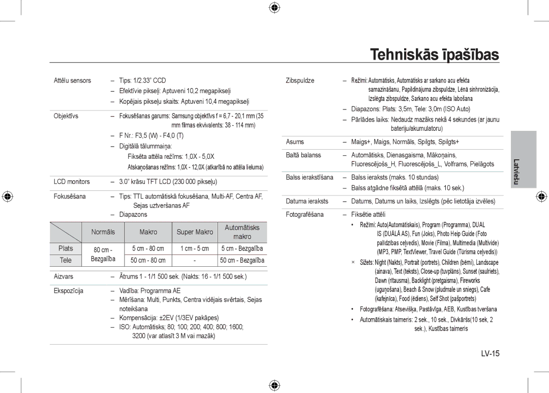 Samsung EC-I100ZNBA/RU, EC-I100ZGBA/E3, EC-I100ZSBA/FR, EC-I100ZGBA/FR, EC-I100ZSBA/E3, EC-I100ZRBA/E3, EC-I100ZBBA/FR LV-15 