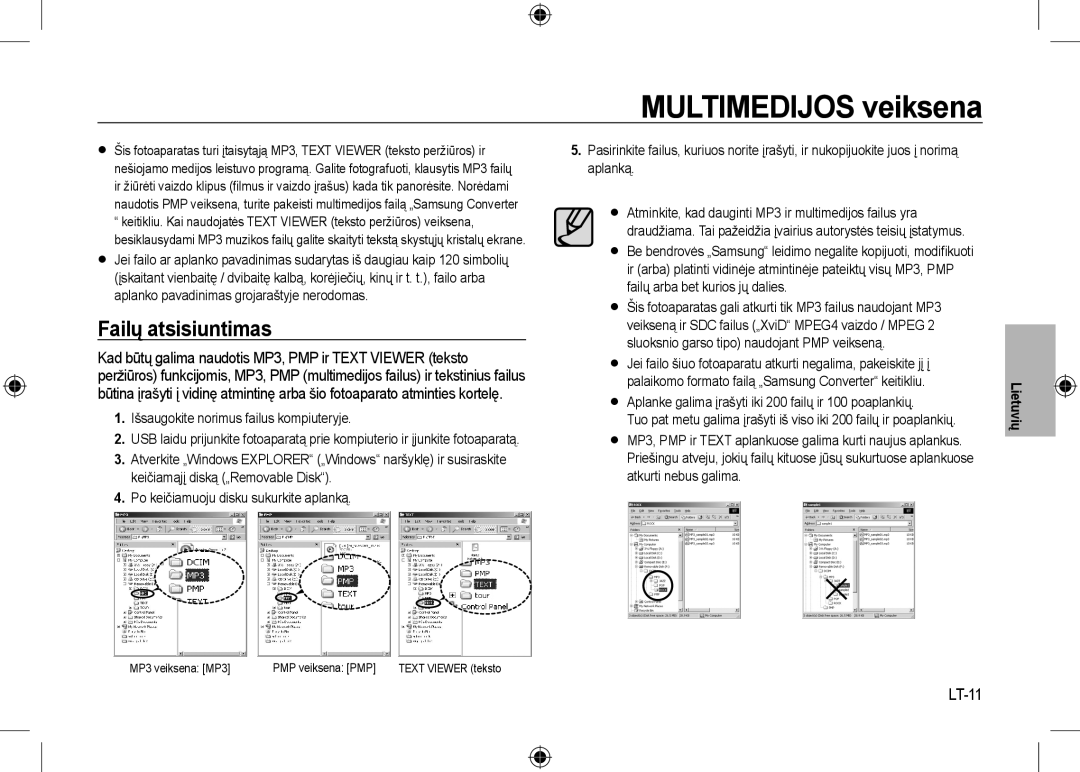 Samsung EC-I100ZRBA/FR, EC-I100ZGBA/E3, EC-I100ZSBA/FR, EC-I100ZGBA/FR Multimedijos veiksena, Failų atsisiuntimas, LT-11 