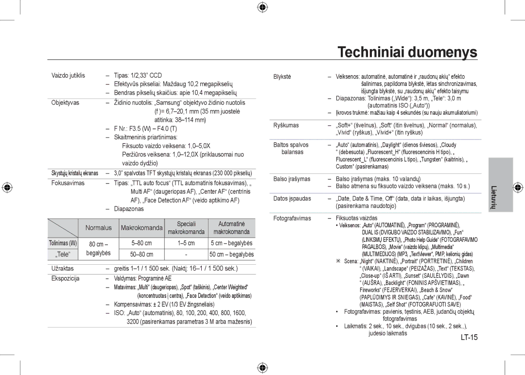 Samsung EC-I100ZABA/IT Vaizdo jutiklis Tipas 1/2,33 CCD Blykstė, Efektyvūs pikseliai Maždaug 10,2 megapikselių, Objektyvas 