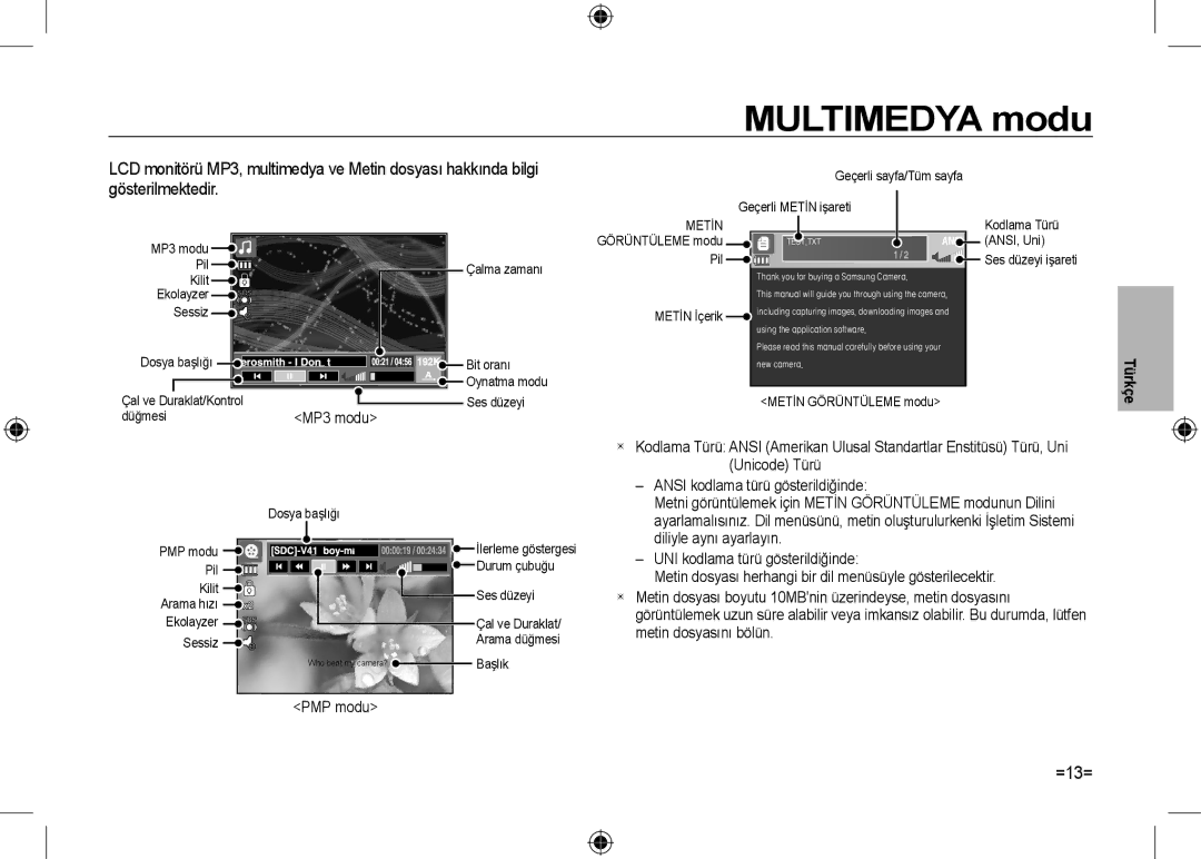 Samsung EC-I100ZABA/E3, EC-I100ZGBA/E3, EC-I100ZSBA/FR, EC-I100ZGBA/FR, EC-I100ZSBA/E3, EC-I100ZRBA/E3 manual =13=, MP3 modu 