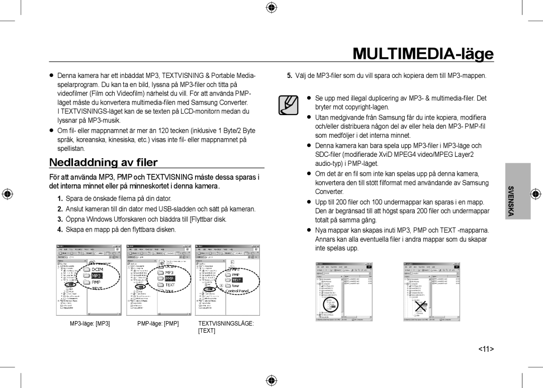 Samsung EC-I100ZRBA/FR, EC-I100ZGBA/E3, EC-I100ZSBA/FR, EC-I100ZGBA/FR, EC-I100ZSBA/E3 MULTIMEDIA-läge, Nedladdning av ﬁler 