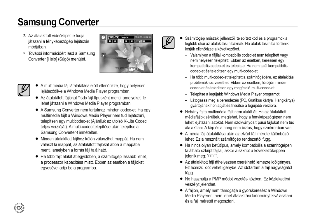 Samsung EC-I100ZSBA/IT, EC-I100ZGBA/E3, EC-I100ZSBA/FR, EC-I100ZGBA/FR manual Codec-et és telepítsen egy multi-codec-et 