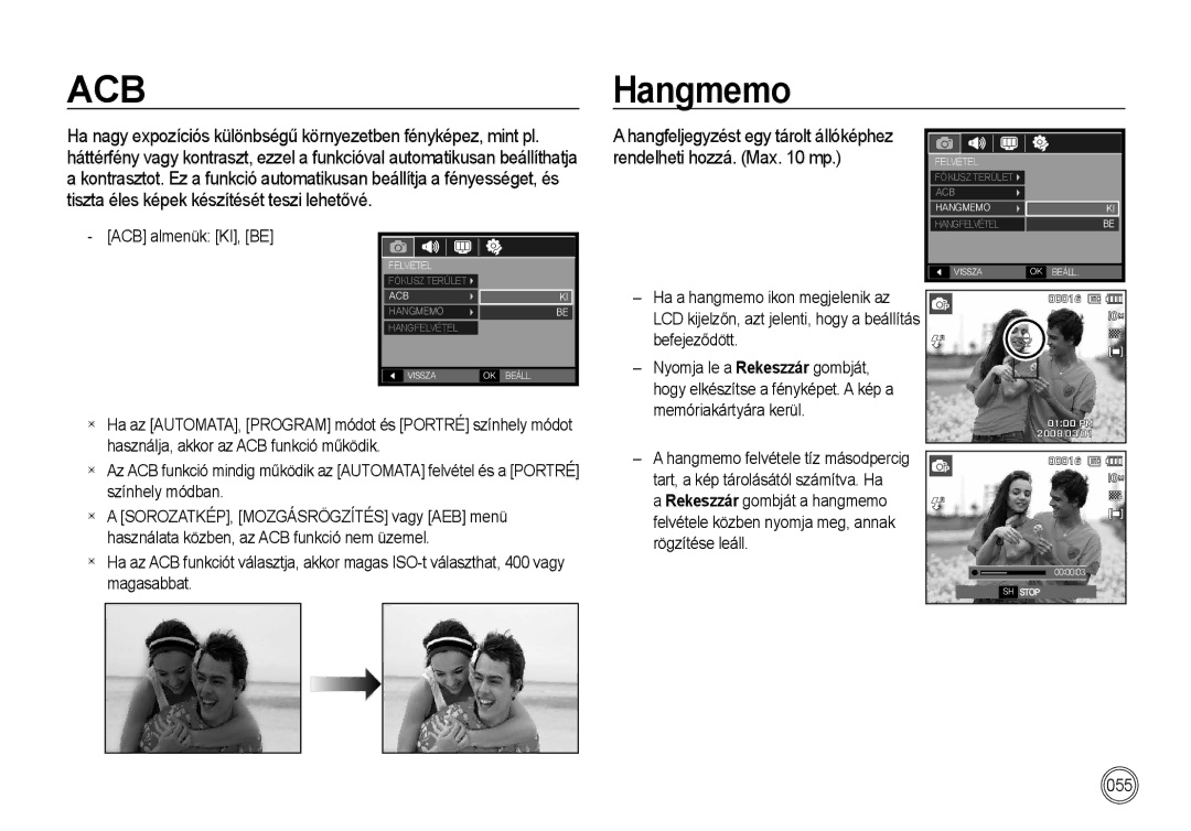 Samsung EC-I100ZSBA/FR manual Hangmemo, Ha a hangmemo ikon megjelenik az, Befejeződött, Nyomja le a Rekeszzár gombját 