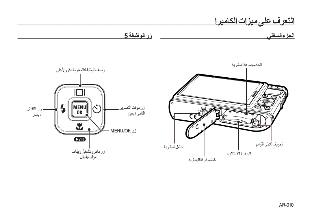 Samsung EC-I100ZGBB/AS ﺔﻳﺭﺎﻄﺒﻟﺍﺔﻋﻮﻤﺠﻣﺔﺤﺘﻓ ﻰﻠﻋﻷﺭﺯ/ﺕﺎﻣﻮﻠﻌﻤﻟﺍ/ﺔﻔﻴﻇﻮﻟﺍﻒﺻﻭ, ﺮﻳﻮﺼﺘﻟﺍ ﺖﻗﺆﻣ ﺭﺯ ﺭﺎﺴﻳ ﻦﻴﻤﻳ / ﻲﺗﺍﺬﻟﺍ, ﺔﻳﺭﺎﻄﺒﻟﺍﻞﻣﺎﺣ 