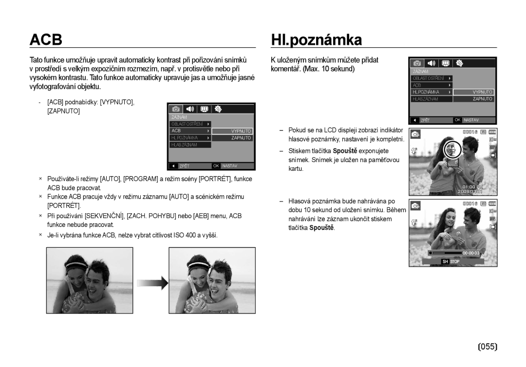 Samsung EC-I100ZSBA/E3, EC-I100ZABA/E3 manual Hl.poznámka, Zapnuto 