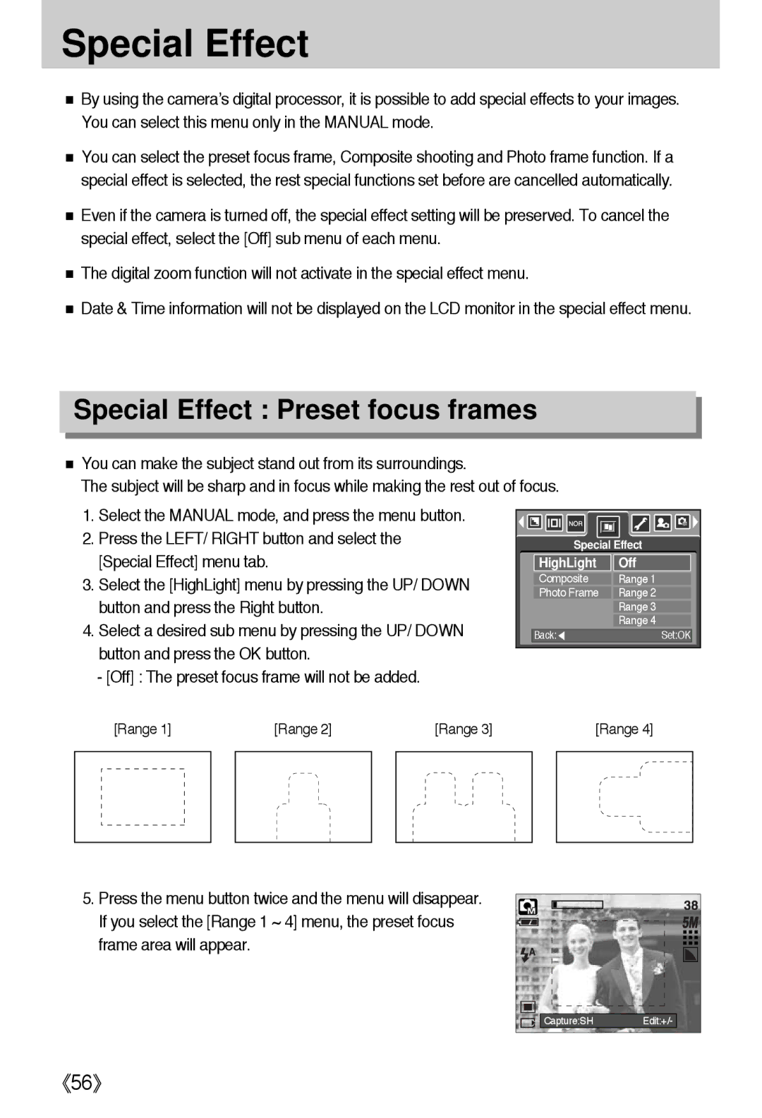 Samsung EC-I5ZZZBBA/AS, EC-I5ZZZRBA/US, EC-I5ZZZSBB/GB, EC-I5ZZZSBC/DE, EC-I5ZZZSBC/E1 Special Effect Preset focus frames 