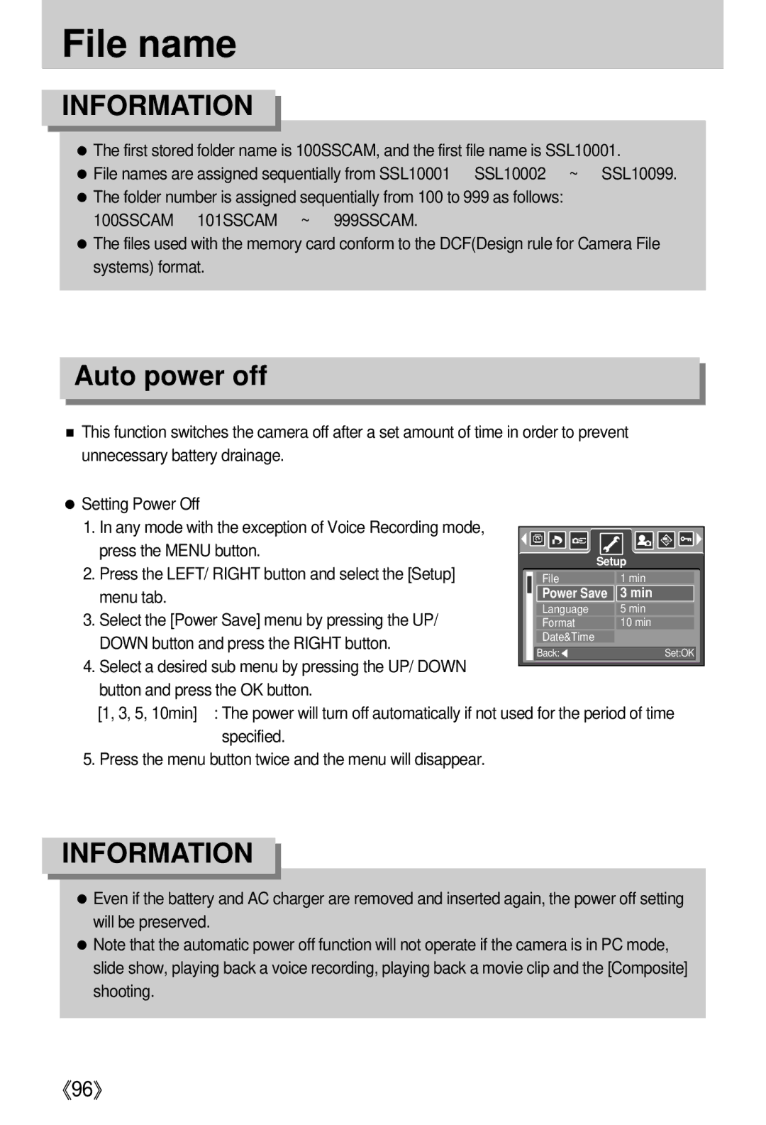 Samsung EC-I5ZZZRBA/AS, EC-I5ZZZRBA/US, EC-I5ZZZSBB/GB, EC-I5ZZZSBC/DE, EC-I5ZZZSBC/E1 manual File name, Auto power off 