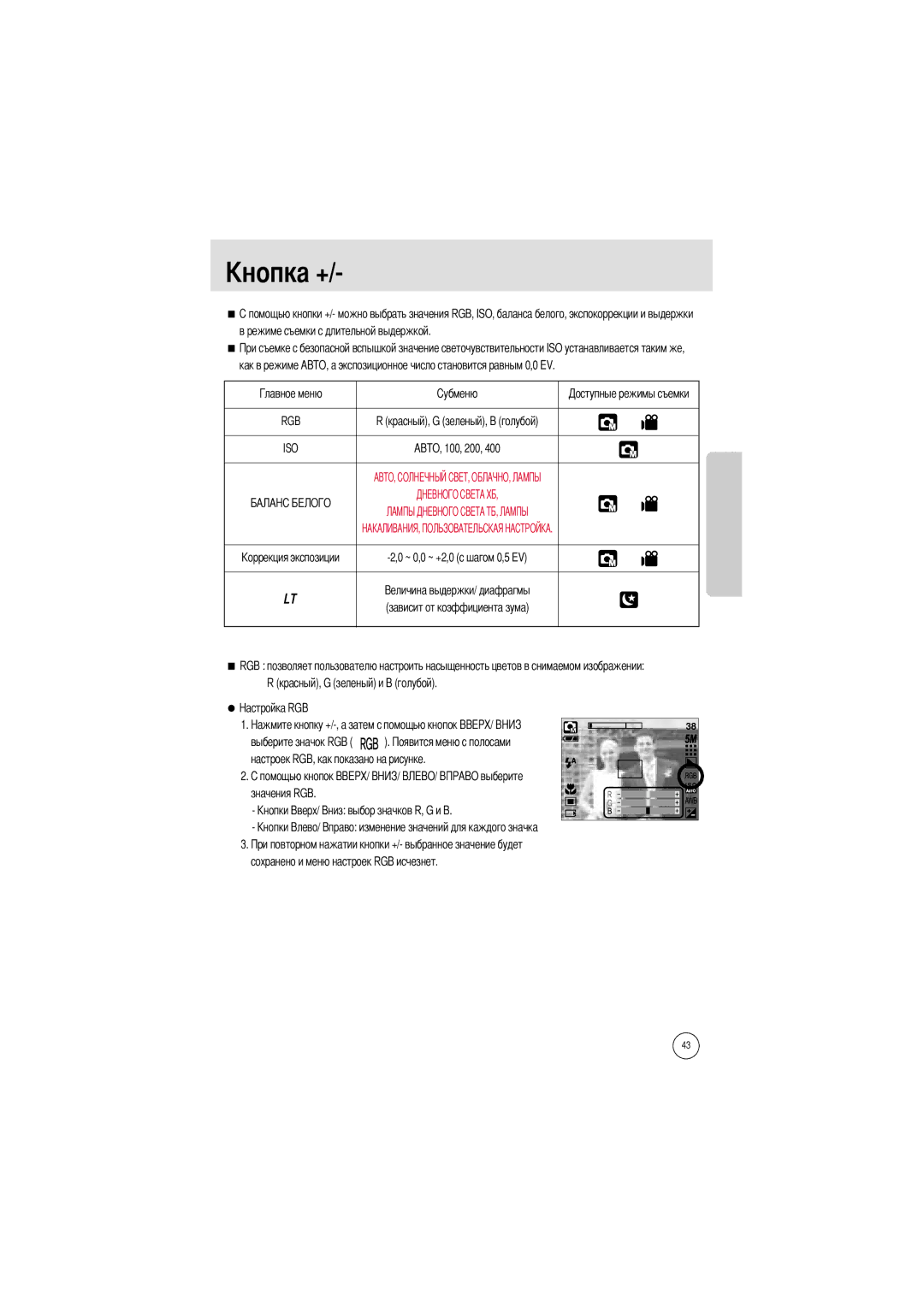 Samsung EC-I5ZZZSBB/DE, EC-I5ZZZRBA/US, EC-I5ZZZSBB/GB, EC-I5ZZZSBC/DE Режиме съемки с длительной выдержкой Как в режиме А 