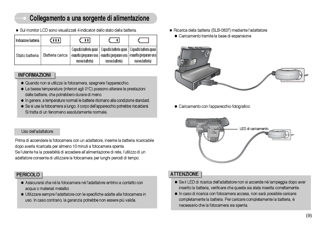 Samsung EC-I6ZZZBBB/DE, EC-I6ZZZBBB/E1 manual Informazioni, Stato batteria Batteria carica 