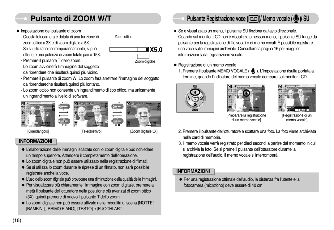 Samsung EC-I6ZZZBBB/E1, EC-I6ZZZBBB/DE manual Pulsante Registrazione voce / Memo vocale / SU 