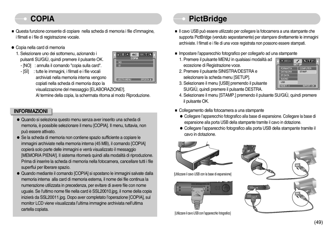 Samsung EC-I6ZZZBBB/DE, EC-I6ZZZBBB/E1 manual Copia, PictBridge 