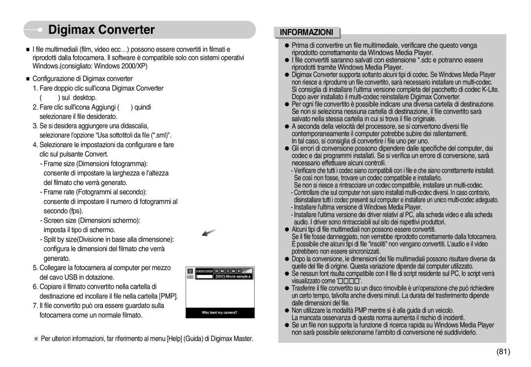 Samsung EC-I6ZZZBBB/DE, EC-I6ZZZBBB/E1 manual Digimax Converter 