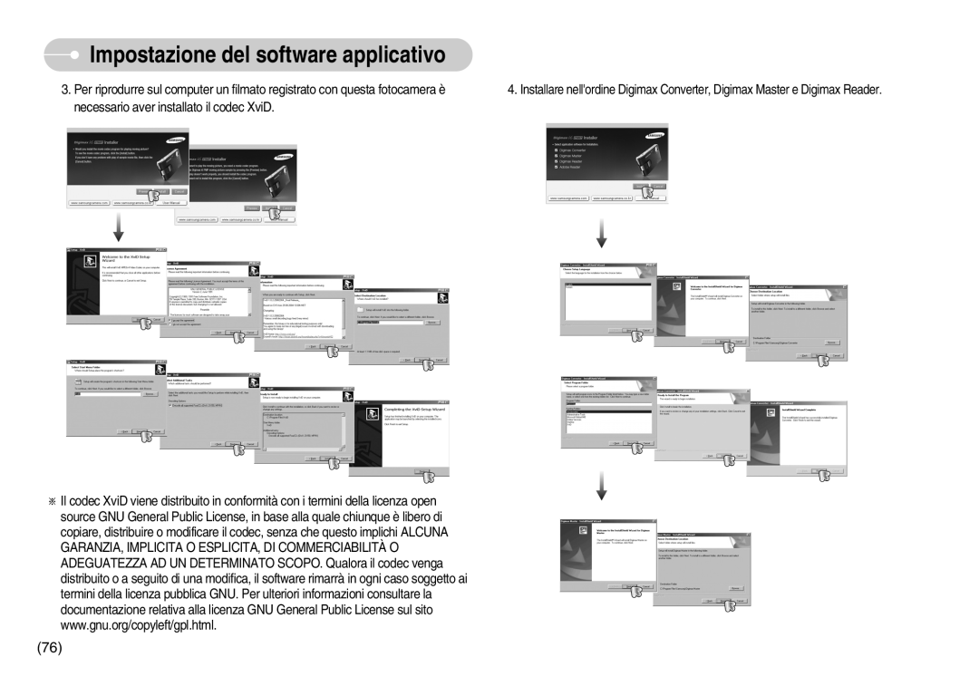 Samsung EC-I6ZZZBBB/E1, EC-I6ZZZBBB/DE manual Impostazione del software applicativo 