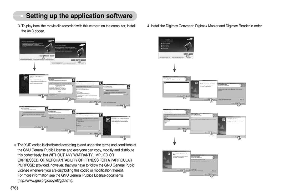 Samsung EC-I6ZZZBBC/DE, EC-I6ZZZSBB/FR, EC-I6ZZZBBB/FR, EC-I6ZZZSBA/FR, EC-I6ZZZBBA/FR Setting up the application software 