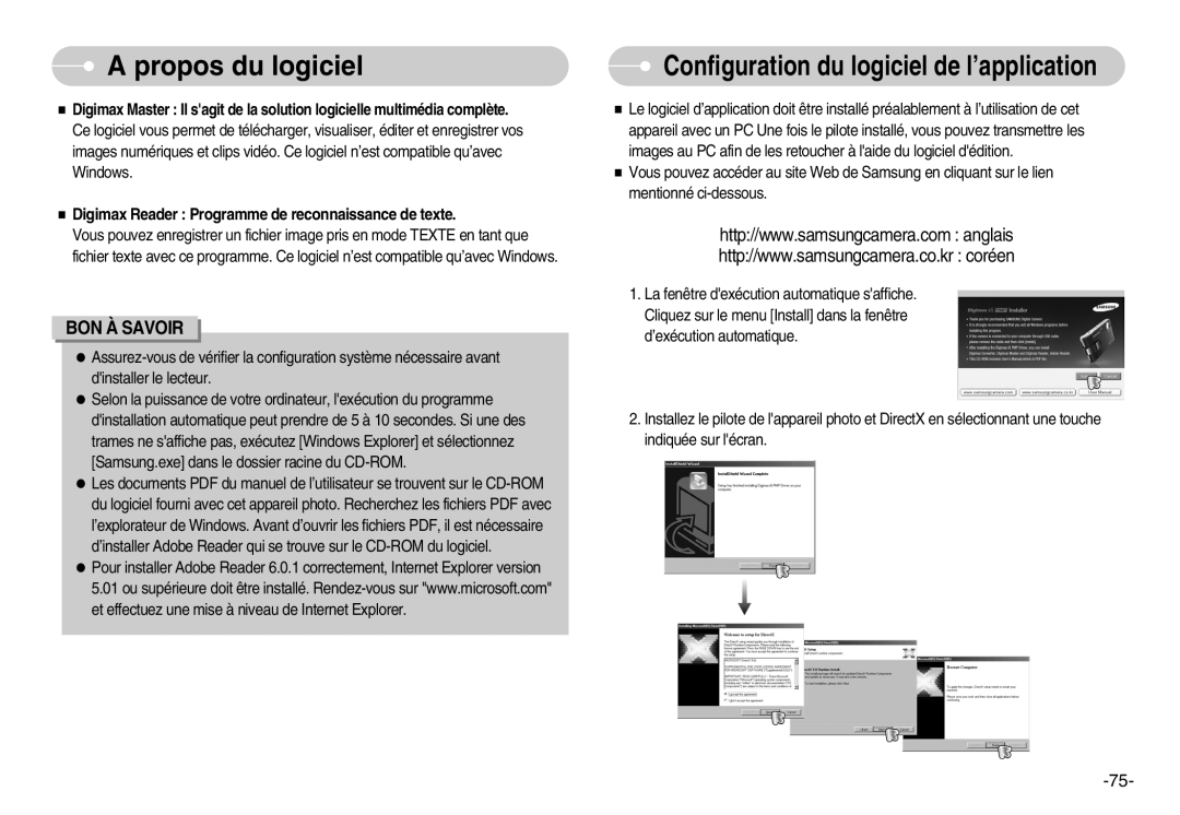 Samsung EC-I6ZZZSBB/FR, EC-I6ZZZBBB/FR, EC-I6ZZZSBA/FR, EC-I6ZZZBBA/FR manual Configuration du logiciel de l’application 