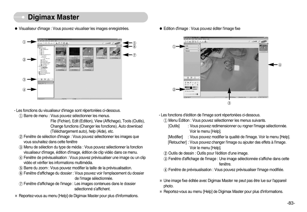 Samsung EC-I6ZZZSBB/FR, EC-I6ZZZBBB/FR, EC-I6ZZZSBA/FR, EC-I6ZZZBBA/FR manual Digimax Master 