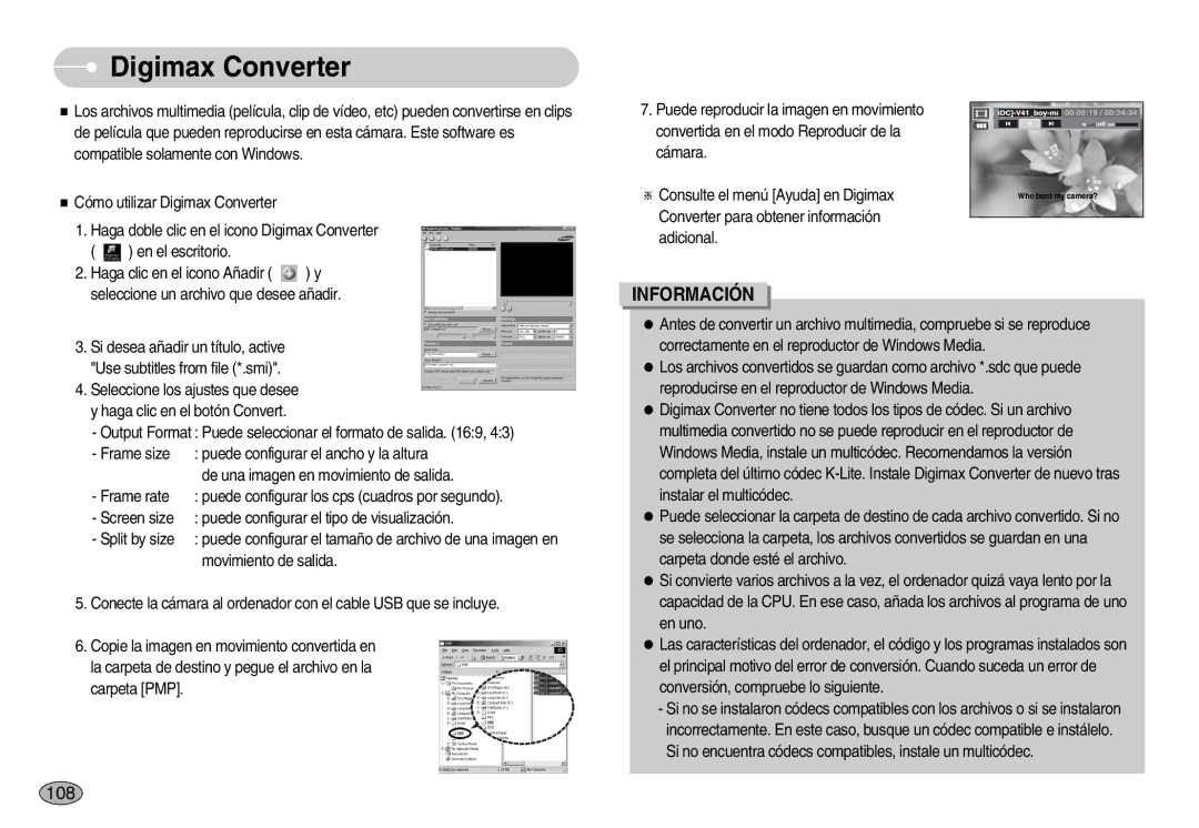 Samsung EC-I70ZZGBE/E1, EC-I70ZZGBC/E1, EC-I70ZZSBA/DE, EC-I70ZZSBD/SP, EC-I70ZZPBE/E1, EC-I70ZZPBD/SP manual Digimax Converter 