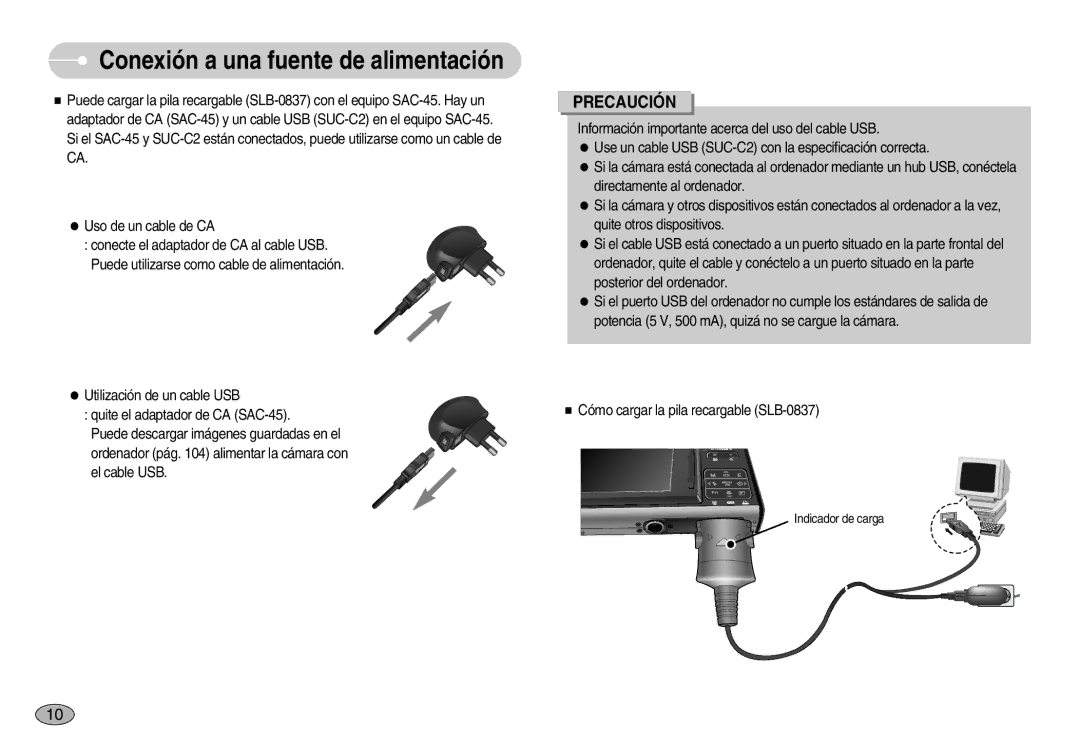 Samsung EC-I70ZZSBB/PT, EC-I70ZZGBC/E1, EC-I70ZZSBA/DE, EC-I70ZZSBD/SP, EC-I70ZZPBE/E1, EC-I70ZZPBD/SP manual Precaución 