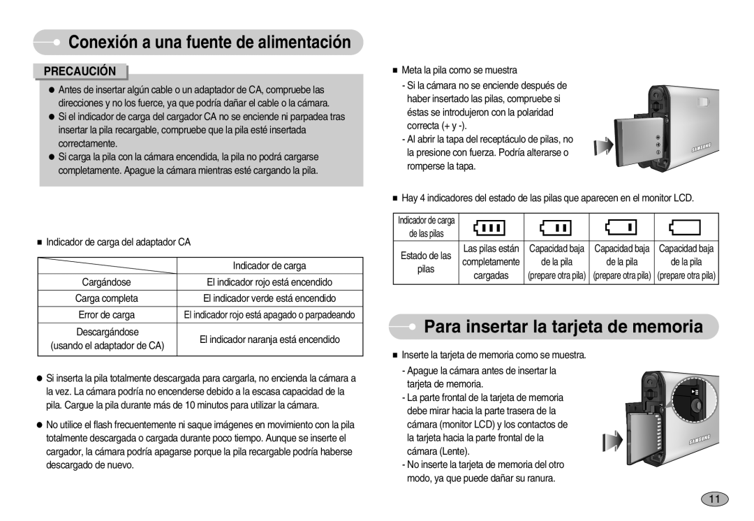 Samsung EC-I70ZZPBA/SP, EC-I70ZZGBC/E1, EC-I70ZZSBA/DE, EC-I70ZZSBD/SP, EC-I70ZZPBE/E1 Para insertar la tarjeta de memoria 