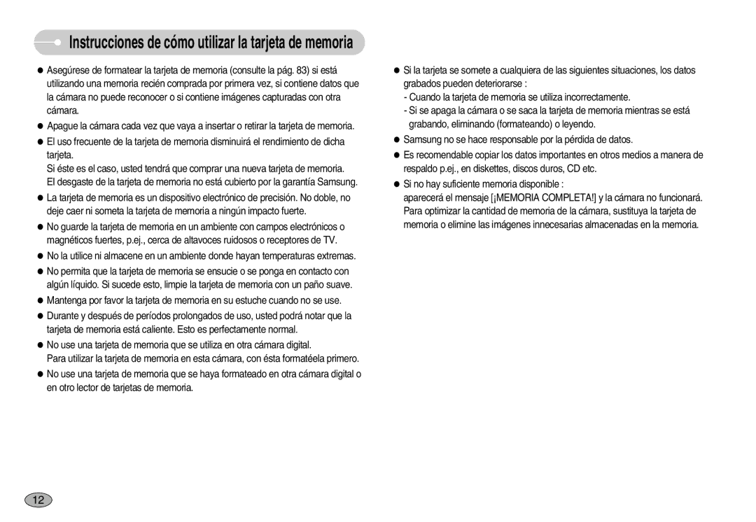 Samsung EC-I70ZZBBD/AS, EC-I70ZZGBC/E1, EC-I70ZZSBA/DE, EC-I70ZZSBD/SP Instrucciones de cómo utilizar la tarjeta de memoria 