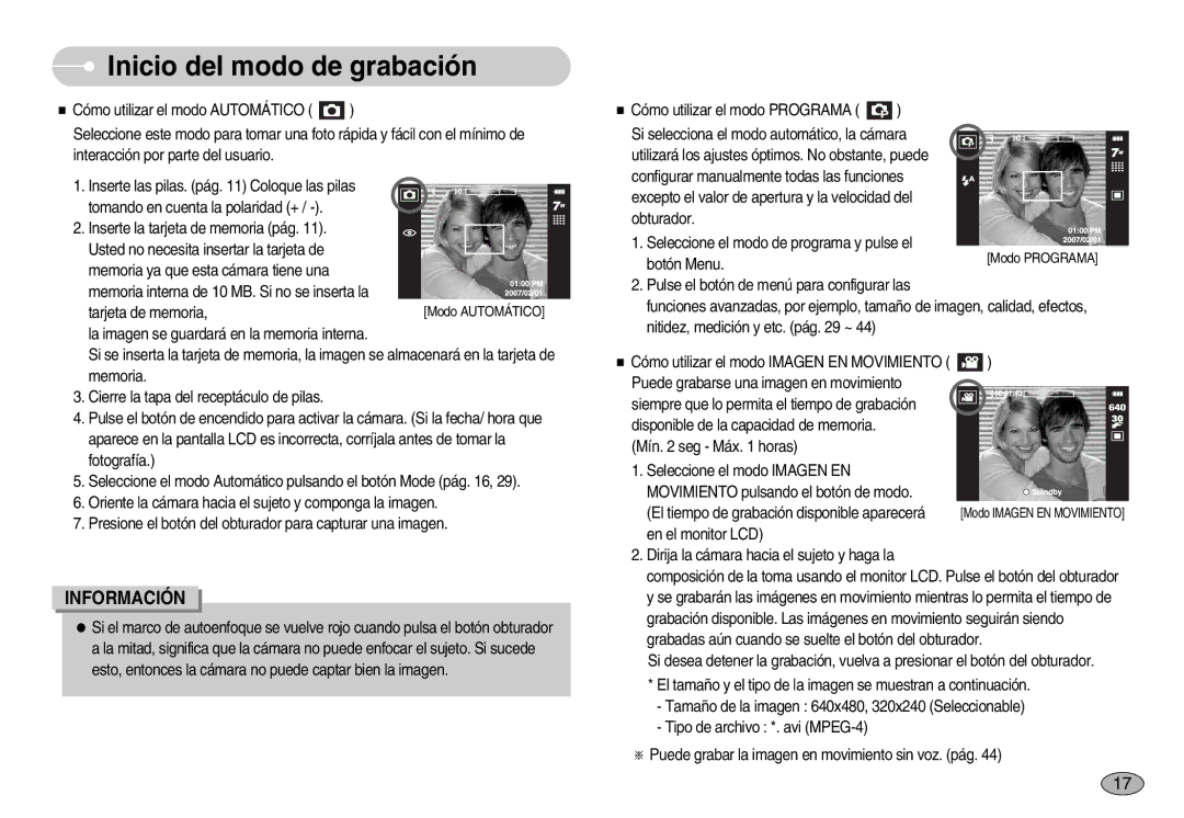 Samsung EC-I70ZZPBB/GB, EC-I70ZZGBC/E1, EC-I70ZZSBA/DE, EC-I70ZZSBD/SP, EC-I70ZZPBE/E1, EC-I70ZZPBD/SP manual Información 