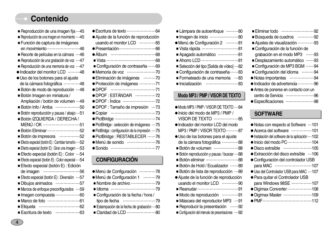 Samsung EC-I70ZZBBD/SP, EC-I70ZZGBC/E1 manual Dpof Estándar, Menú / OK, Visor DE Texto, MP3 / PMP / Visor Texto, Pmf 