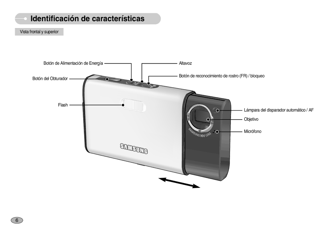 Samsung EC-I70ZZPBD/AS, EC-I70ZZGBC/E1, EC-I70ZZSBA/DE, EC-I70ZZSBD/SP, EC-I70ZZPBE/E1 manual Identificación de características 