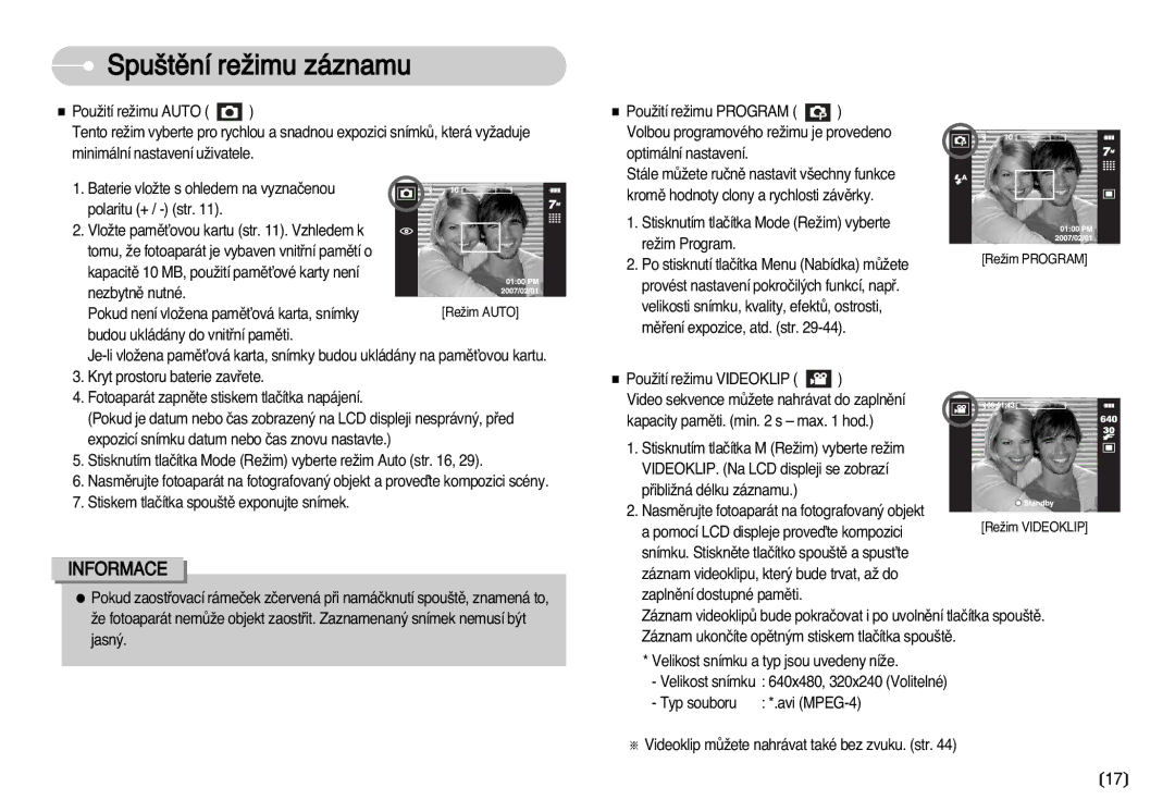 Samsung EC-I70ZZSBA/DE manual Informace 