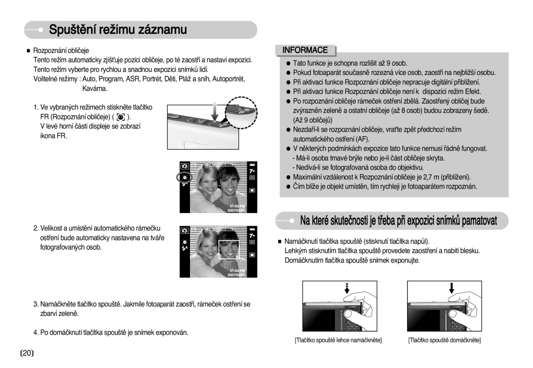 Samsung EC-I70ZZSBA/DE manual Na které skuteãnosti je tﬁeba pﬁi expozici snímkÛ pamatovat 