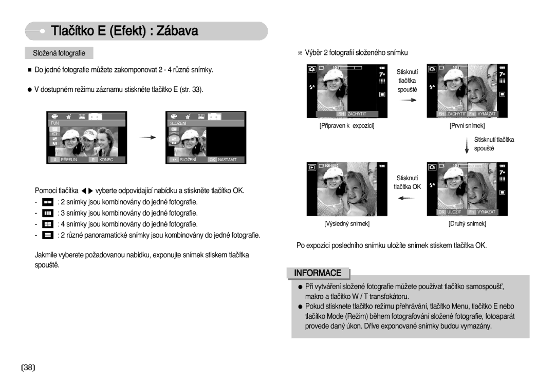 Samsung EC-I70ZZSBA/DE manual Spou‰tû 