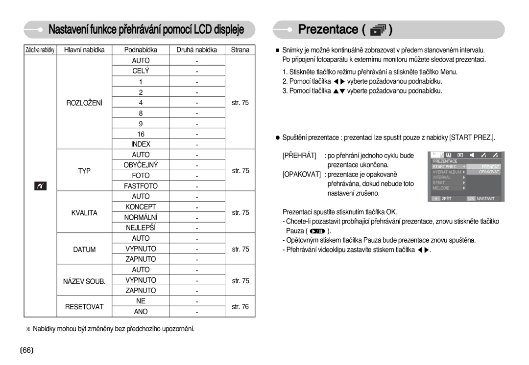 Samsung EC-I70ZZSBA/DE manual Prezentace 