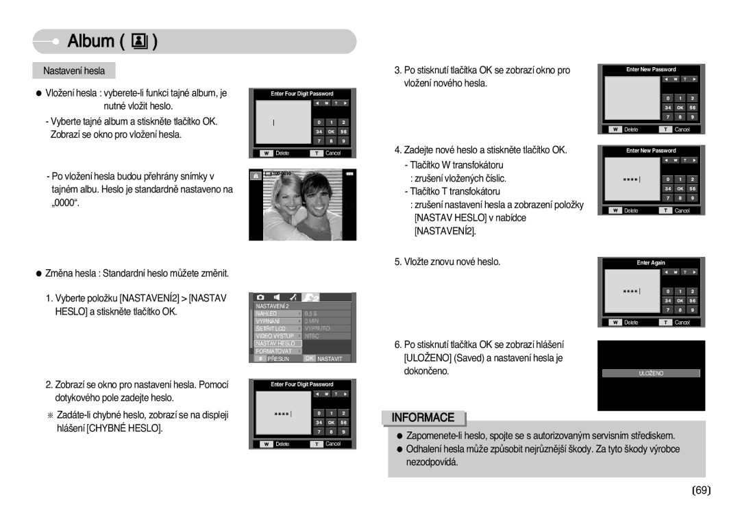 Samsung EC-I70ZZSBA/DE manual NASTAVENÍ2 