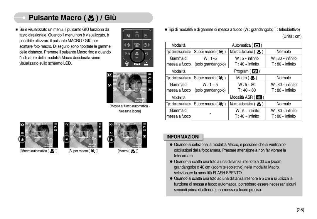 Samsung STC-I70P, EC-I70ZZSBA/E1, EC-I70ZZSBA/DE, EC-I70ZZBBA/E1, STC-I70S, EC-I70ZZSBB/IT, EC-I70ZZSBA/IT Pulsante Macro / Giù 