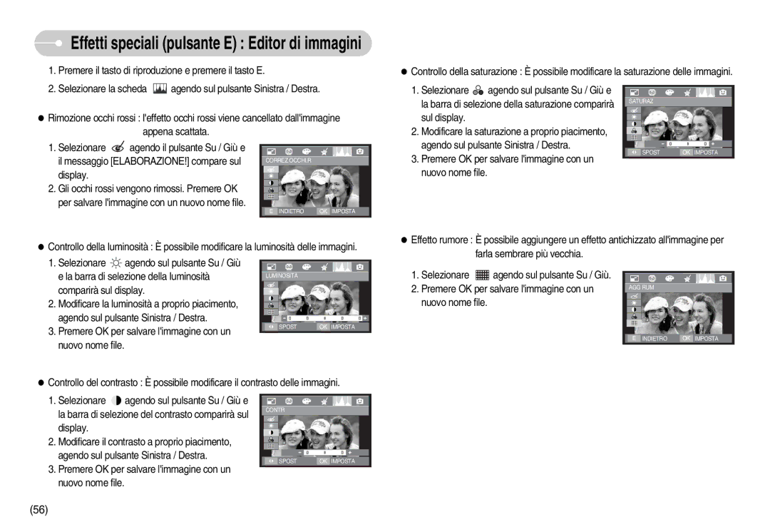 Samsung STC-I70G, EC-I70ZZSBA/E1, EC-I70ZZSBA/DE, EC-I70ZZBBA/E1, STC-I70S Effetti speciali pulsante E Editor di immagini 