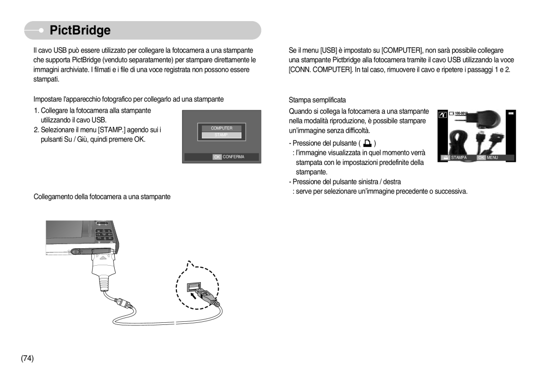 Samsung EC-I70ZZSBA/E1, EC-I70ZZSBA/DE, EC-I70ZZBBA/E1, STC-I70S PictBridge, Stampata con le impostazioni predefinite della 