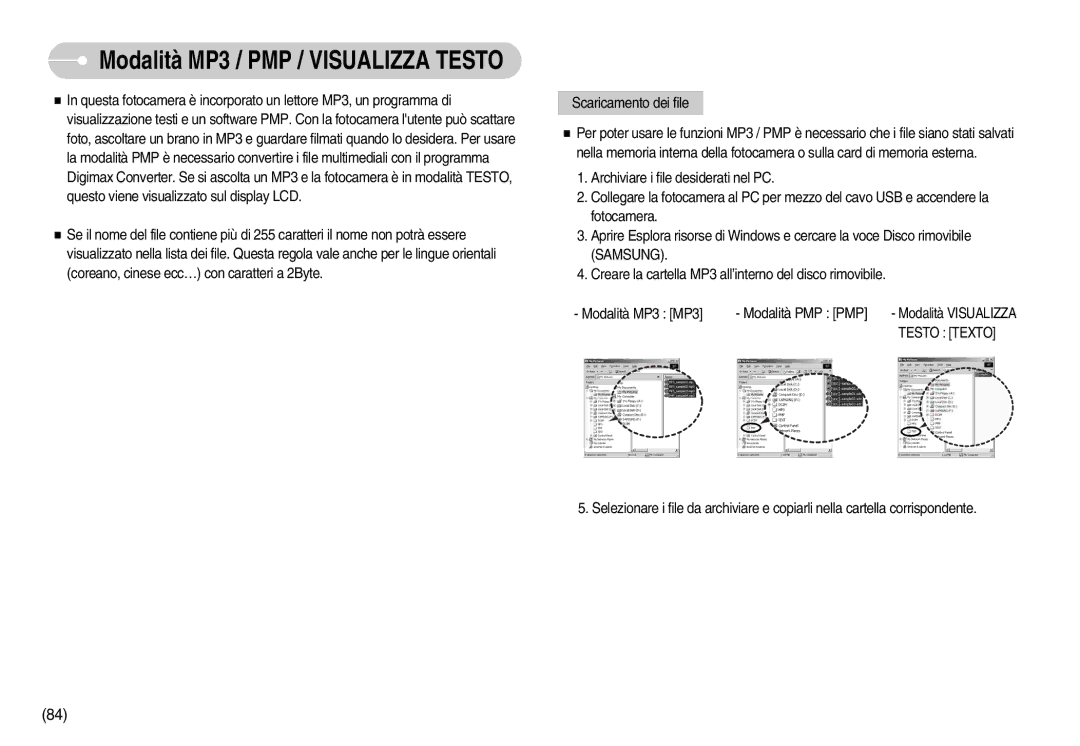 Samsung STC-I70B, EC-I70ZZSBA/E1, EC-I70ZZSBA/DE, EC-I70ZZBBA/E1, STC-I70S Modalità MP3 / PMP / Visualizza Testo, Testo Texto 