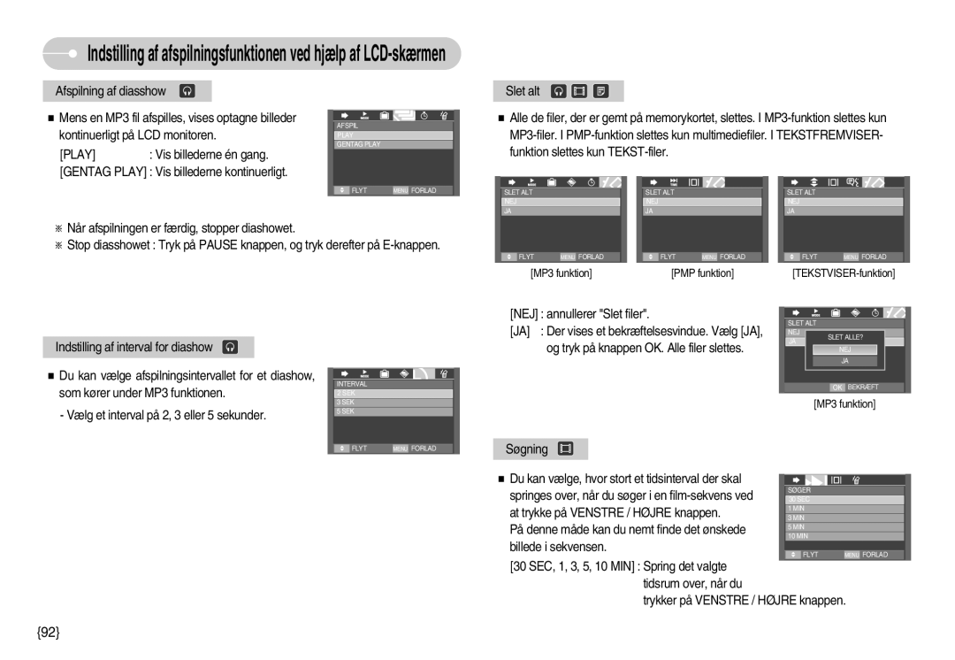 Samsung EC-I70ZZBBC/E2, EC-I70ZZSBC/E2, EC-I70ZZPBC/E2, EC-I70ZZSBA/DE, EC-I70ZZGBC/E2 manual Som kører under MP3 funktionen 