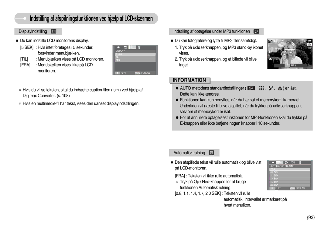 Samsung EC-I70ZZSBA/DE, EC-I70ZZSBC/E2, EC-I70ZZPBC/E2, EC-I70ZZBBC/E2, EC-I70ZZGBC/E2, EC-I70ZZPBB/E2 manual På LCD-monitoren 