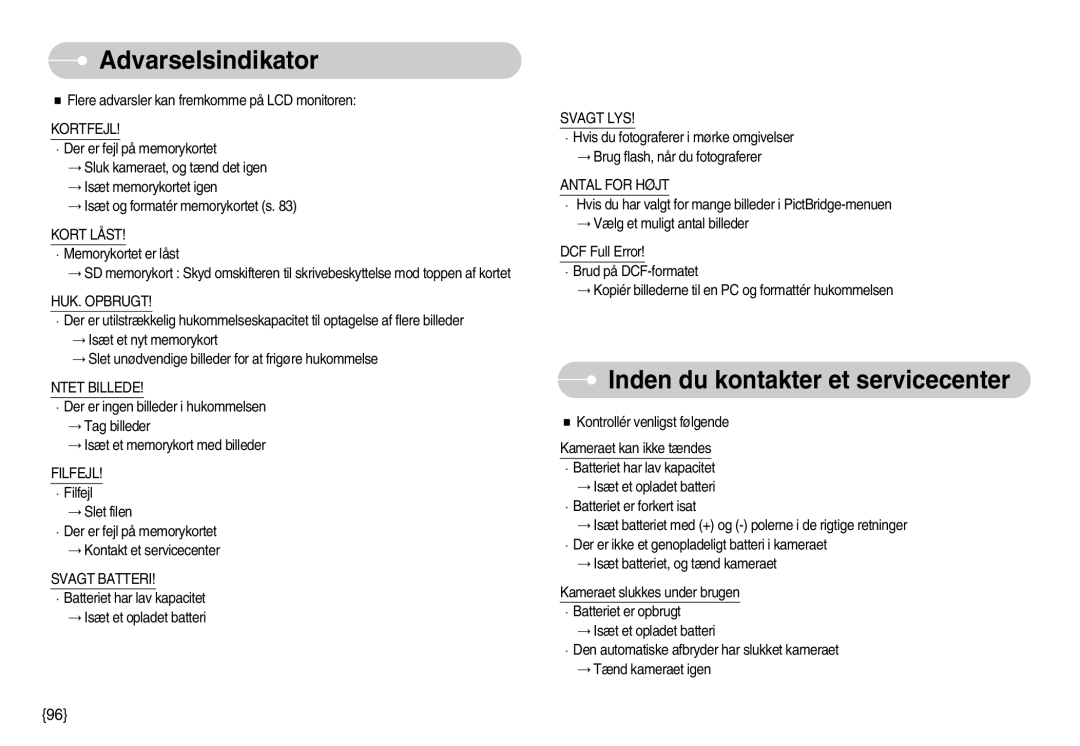 Samsung EC-I70ZZSBA/FI, EC-I70ZZSBC/E2, EC-I70ZZPBC/E2, EC-I70ZZBBC/E2, EC-I70ZZSBA/DE Inden du kontakter et servicecenter 