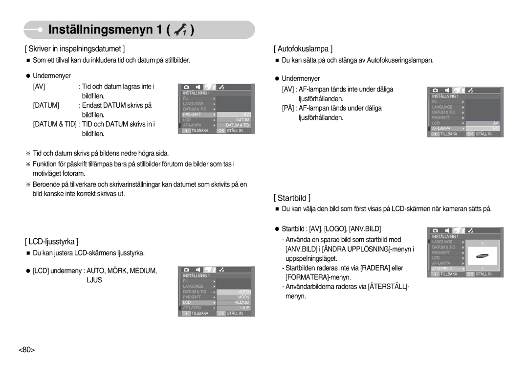 Samsung EC-I70ZZSBA/DE, EC-I70ZZSBC/E2, EC-I70ZZPBC/E2, EC-I70ZZBBC/E2, EC-I70ZZGBC/E2 manual Skriver in inspelningsdatumet 