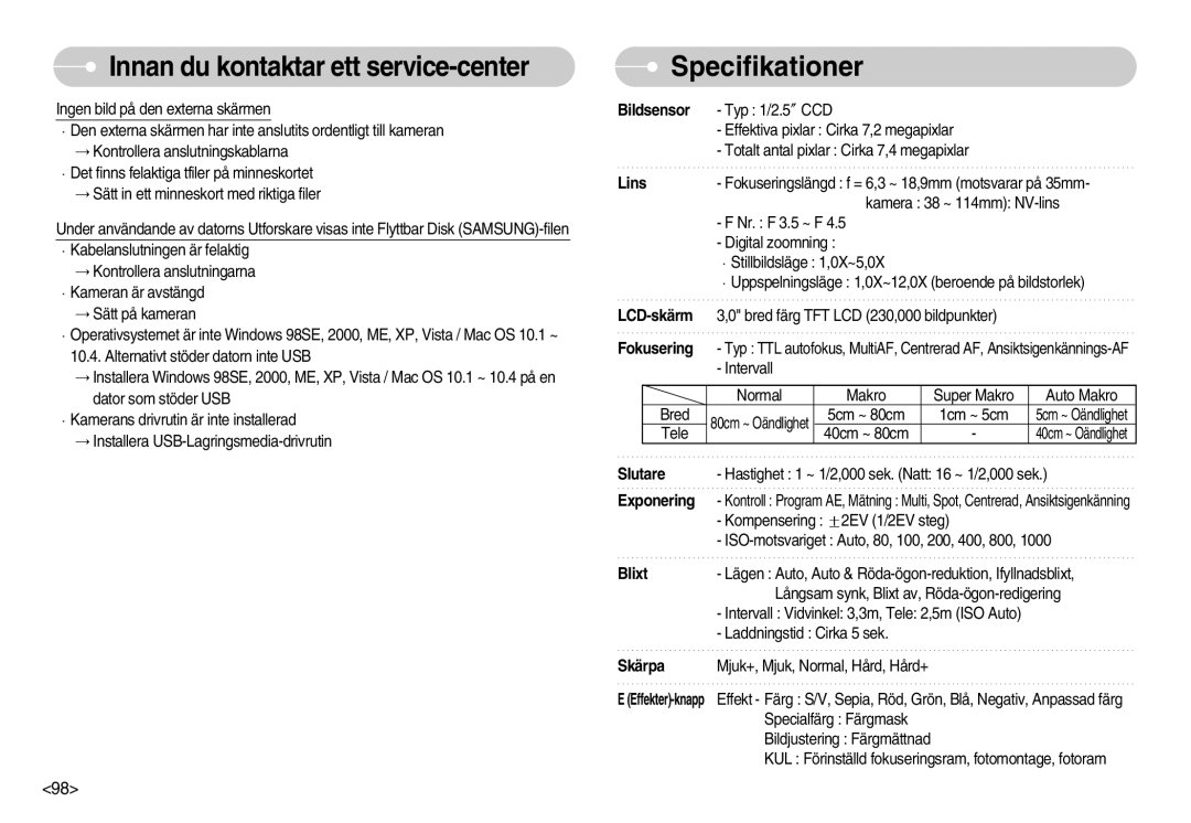 Samsung EC-I70ZZPBA/FI, EC-I70ZZSBC/E2, EC-I70ZZPBC/E2, EC-I70ZZBBC/E2, EC-I70ZZSBA/DE manual Specifikationer, Bildsensor 